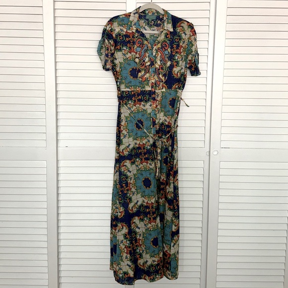 ANTICA SARTORIA by GIACOMO CINQUE MULTI-COLOR DRESS WITH BEADING SIZE S/M - Picture 1 of 9